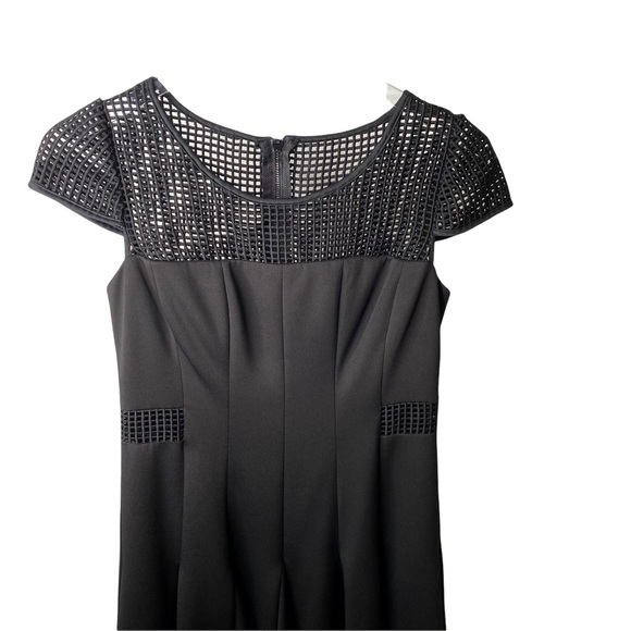 Betsey Johnson Yoke Black Mesh Fit Flare Cocktail Party Dress Size 6 - Picture 4 of 10